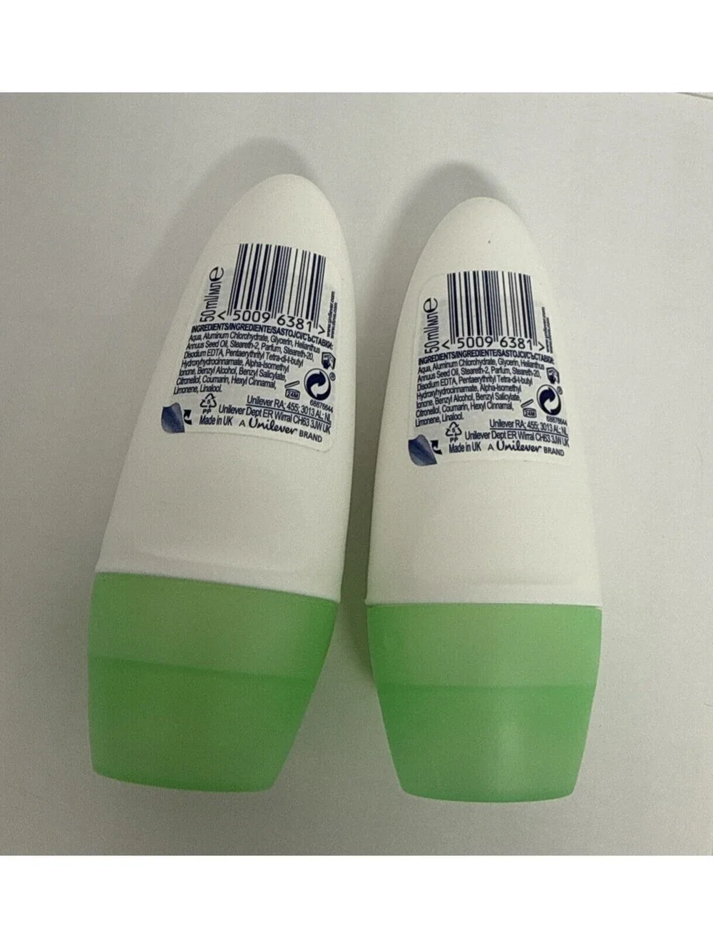 2 Dove Go Fresh Cucumber Green Tea Scent Roll On Antiperspirant 0% Alcohol RN3